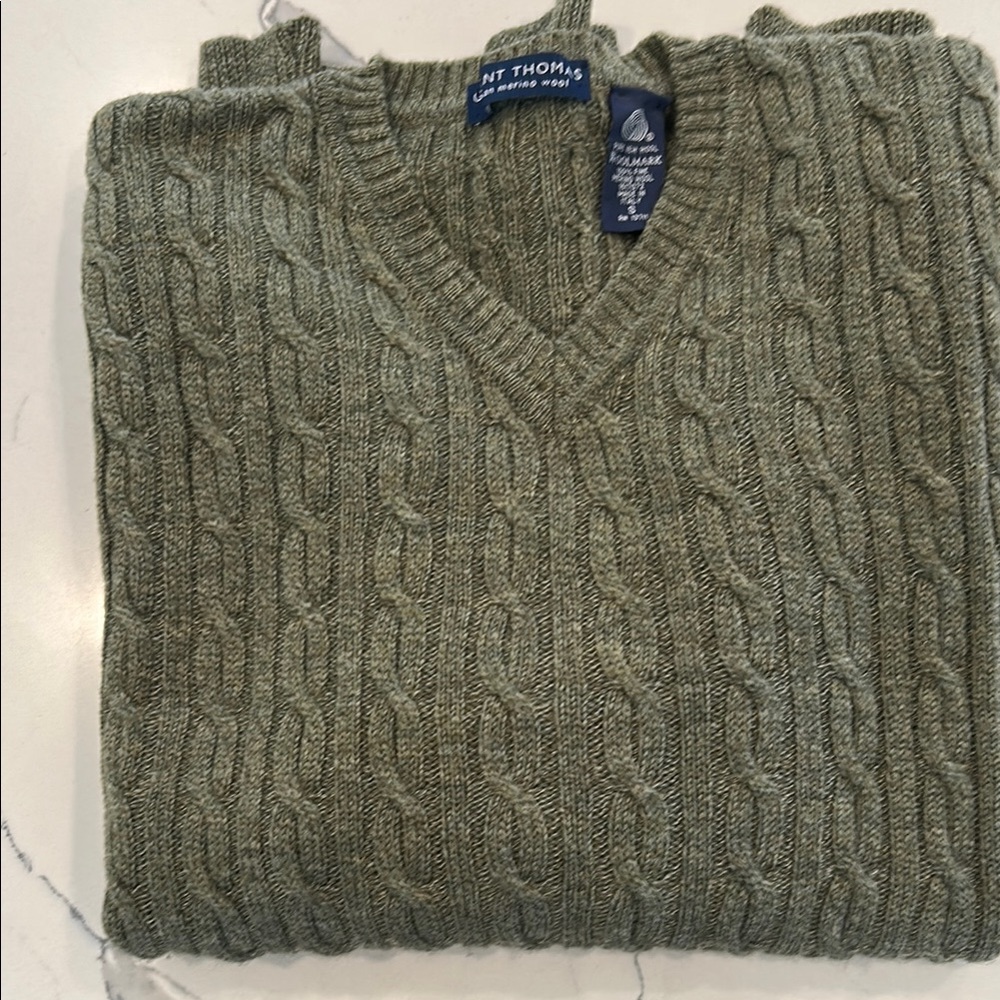 Green Cable Knit Sweater